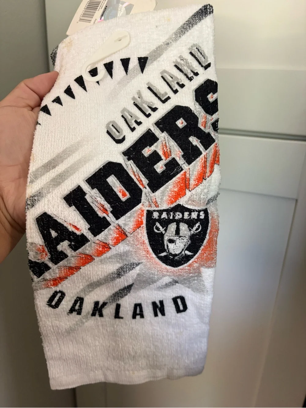 vintage Oakland Raiders NFL 1997 Kitchen Dish Towel New Old Stock
